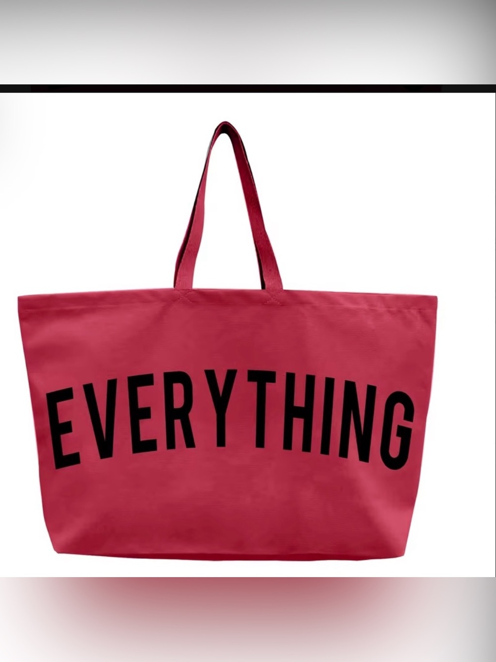 Everyday Red Tote Bag with Bold Text